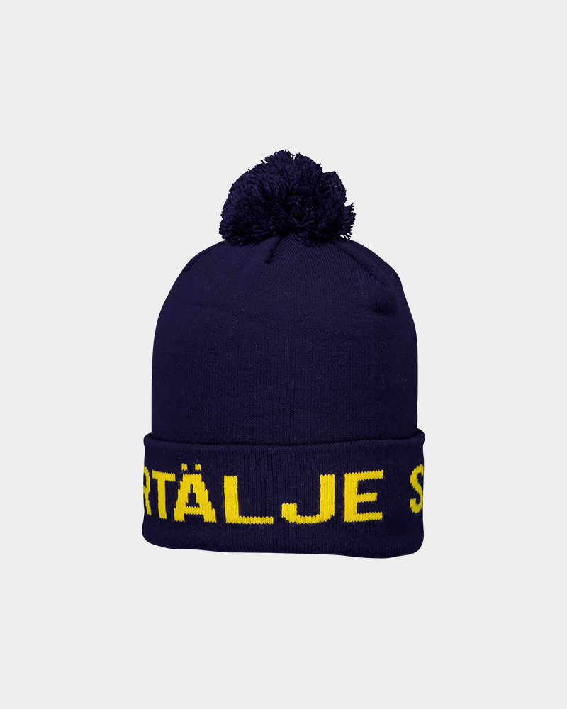 Hockey beanie pom pom marinblå