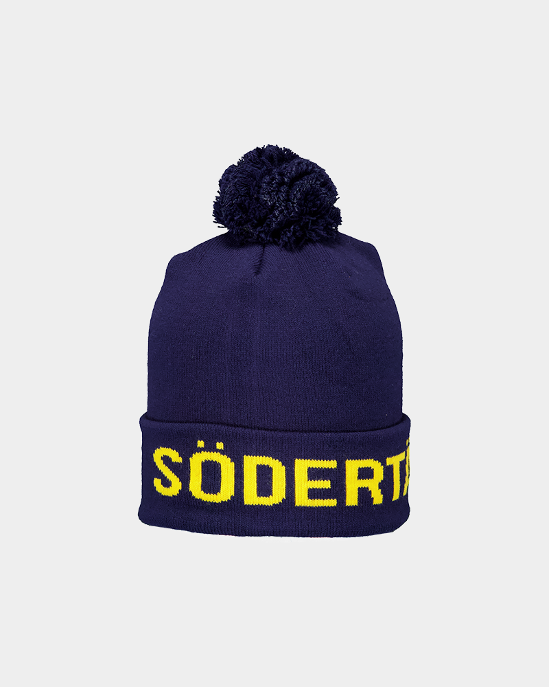Hockey beanie pom pom marinblå