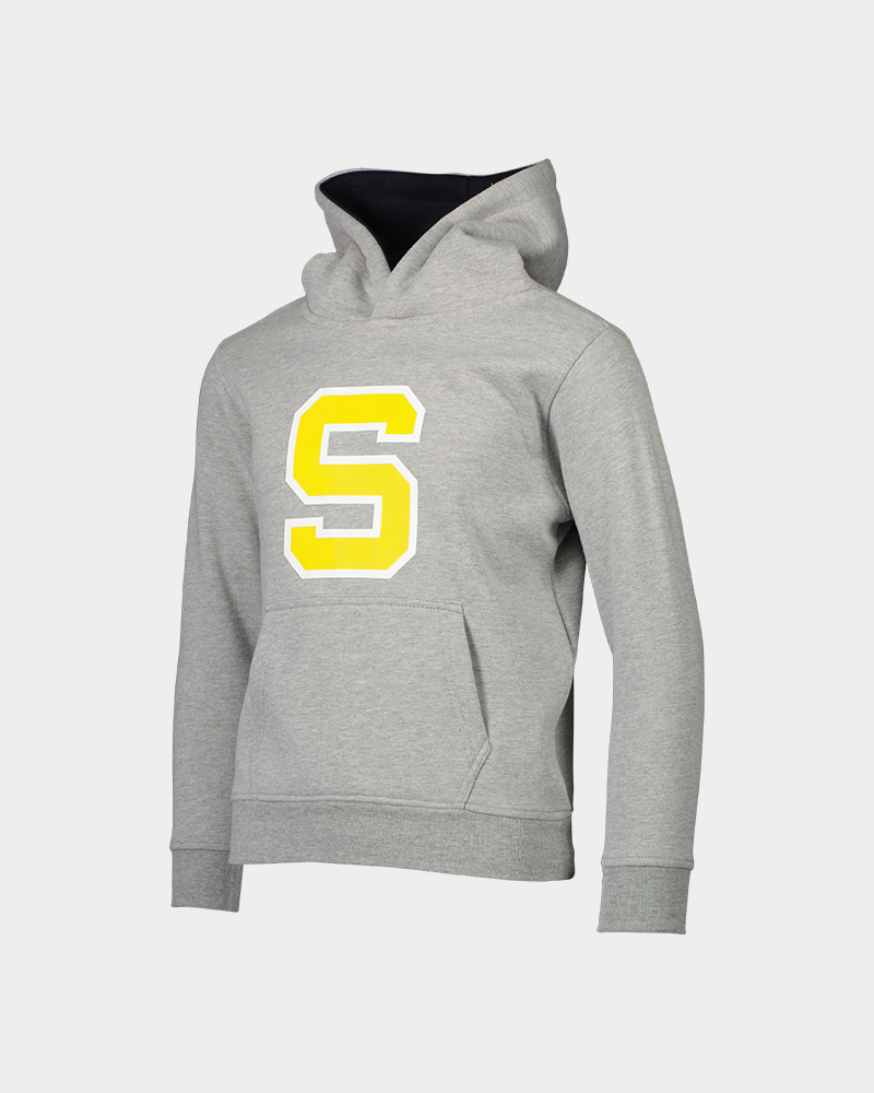 Hoodie barn gråmelerad