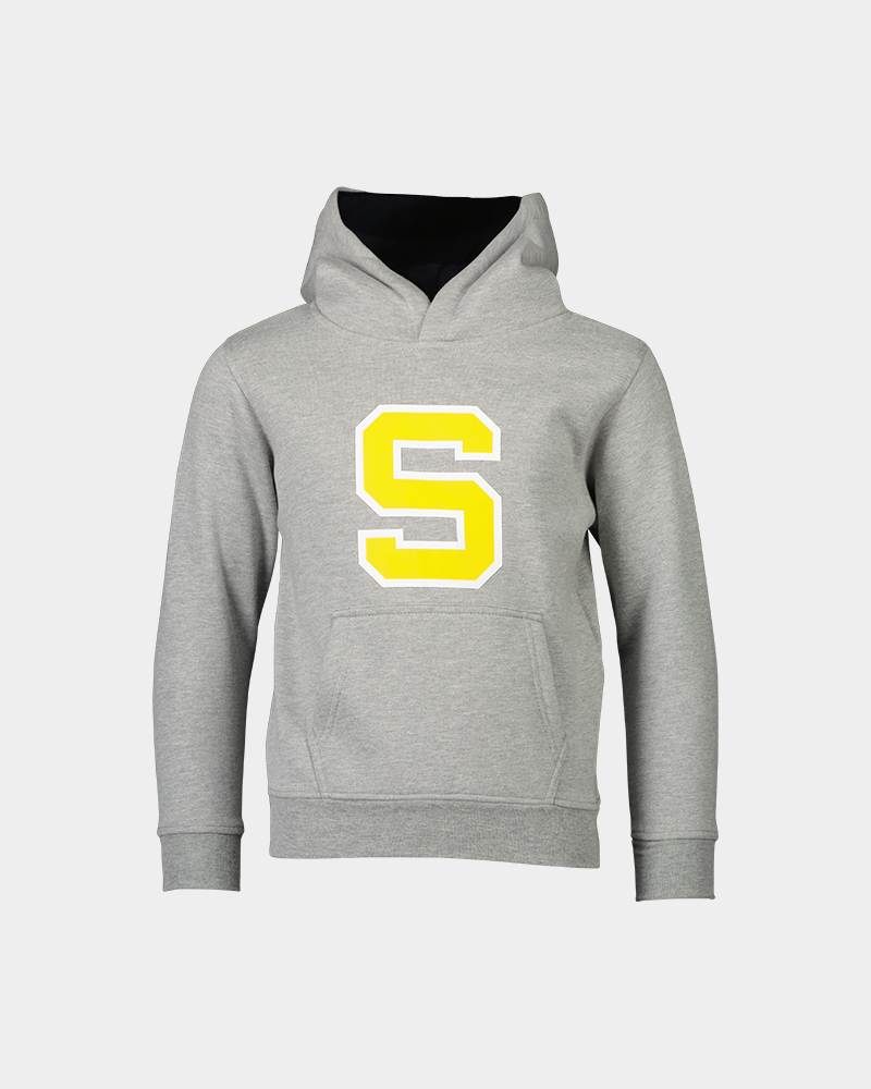 Hoodie barn gråmelerad