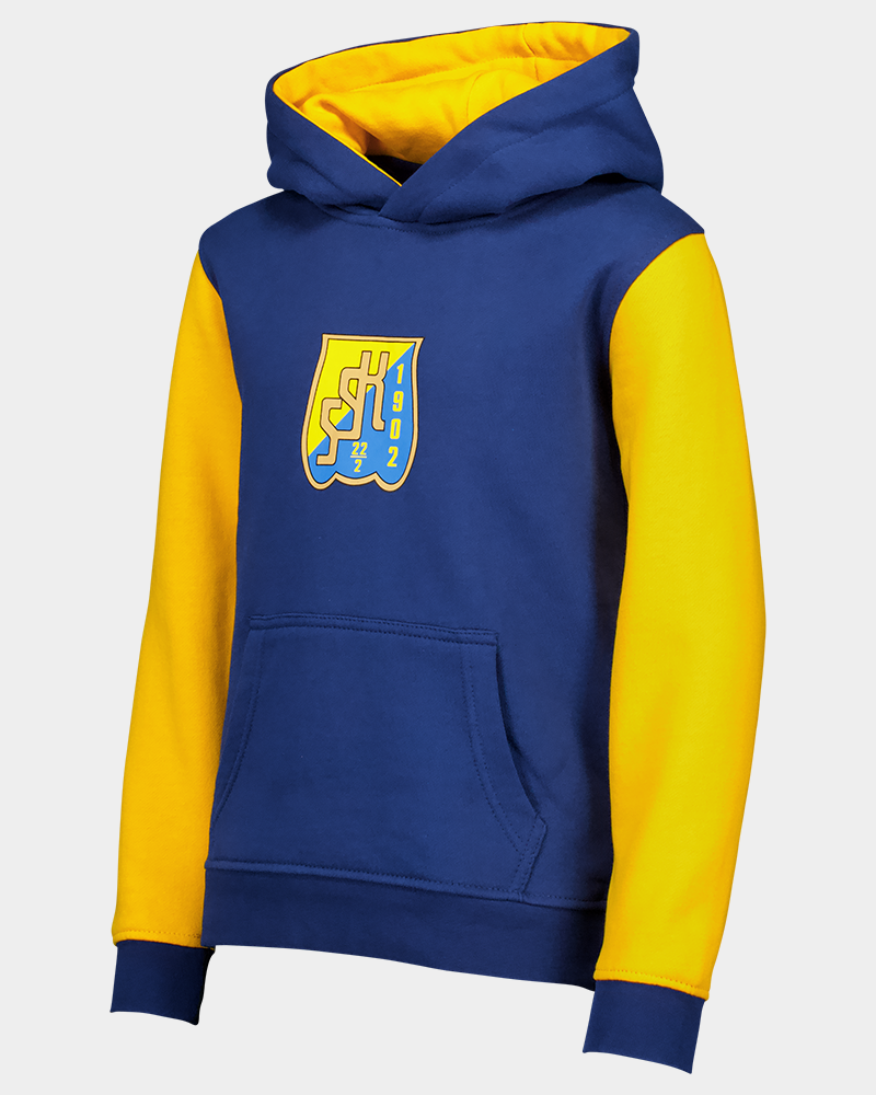 Hoodie barn blå gul Tassen