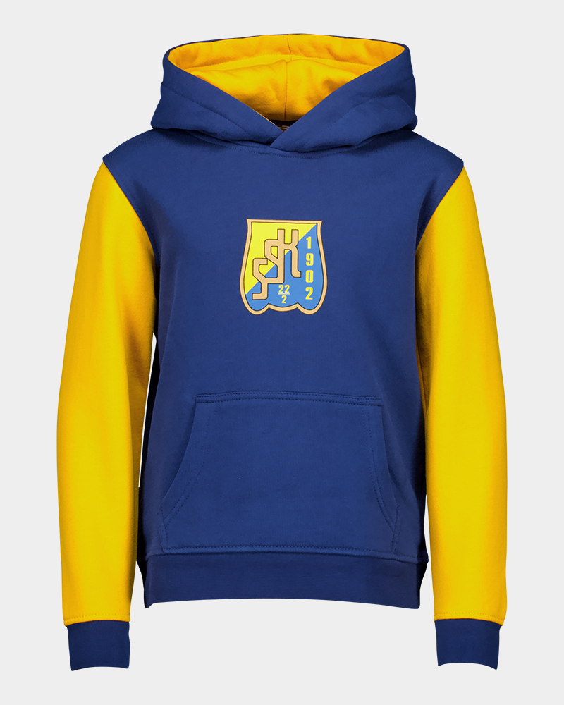 Hoodie barn blå gul Tassen